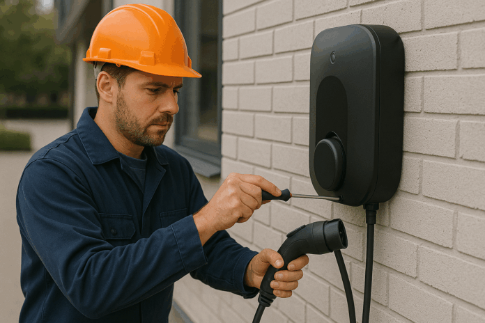 brick wall installation of ev charger brick wall installation of ev charger installation