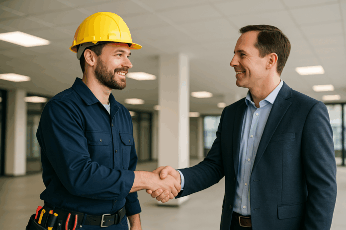 commercial electrician meeting with manager commercial electrician meeting with manager
