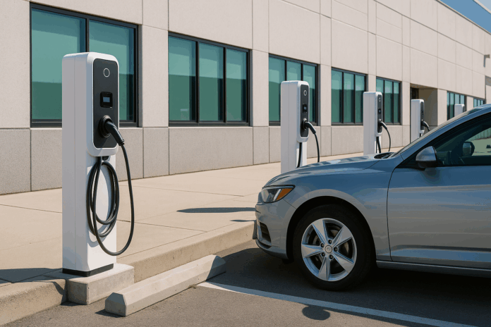 commercial_ev_charging_stations_in_parking_lot commercial ev charging stations