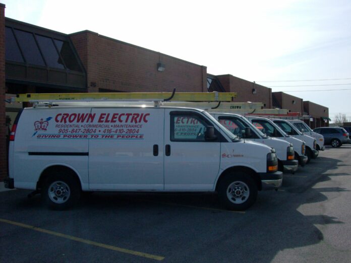 crown 5 trucks 7 service vehicles for Crown Electric