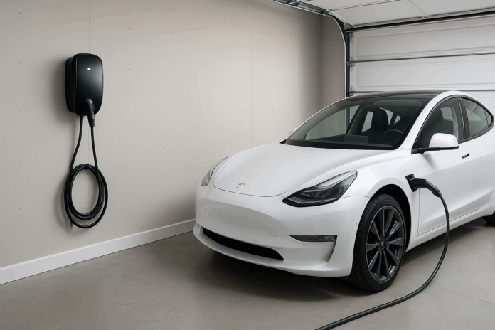 ev_charger_installed_in_mississauga_residential_garage residential ev charger in Mississauga garage