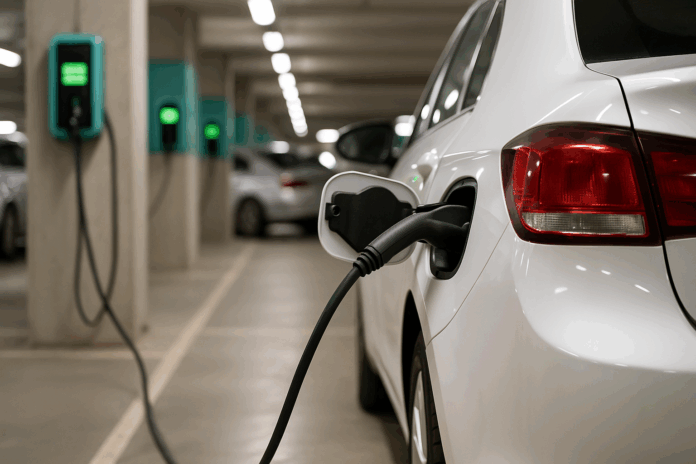 ev_charging_inside_apartment_building ev charger in apartment building garage