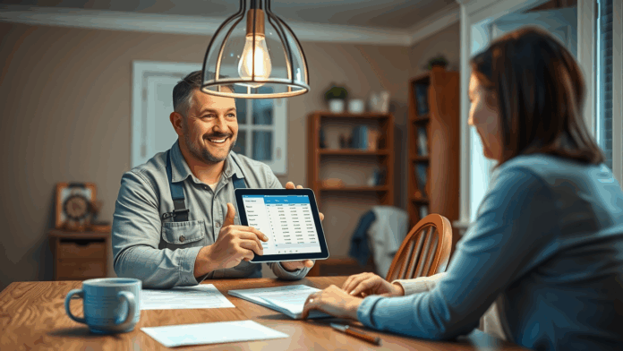 electrician in old oakville electrician in Old Oakville with homeowner