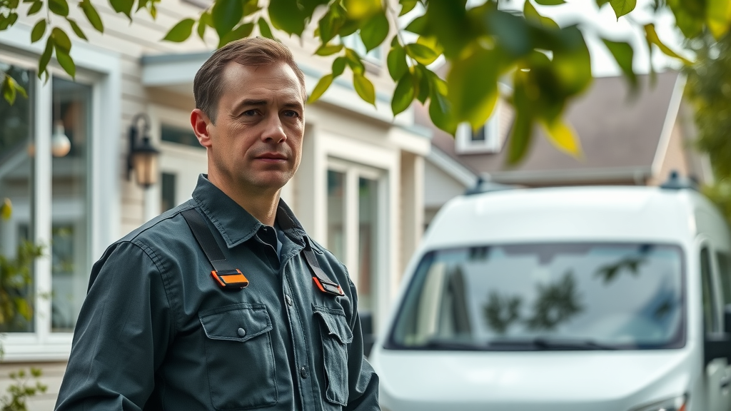 Electrician in Lisgar arriving at modern Canadian suburban home for electrical service electrician arriving at Lisgar home in Mississauga