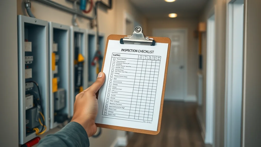 Detailed electrical inspection checklist next to open electrical panels and modern home — electrical inspections Oakville