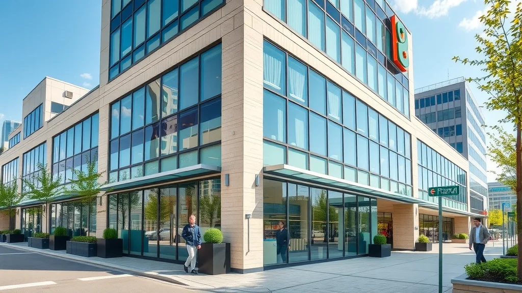 Modern commercial building exterior undergoing electrical inspection Mississauga commercial