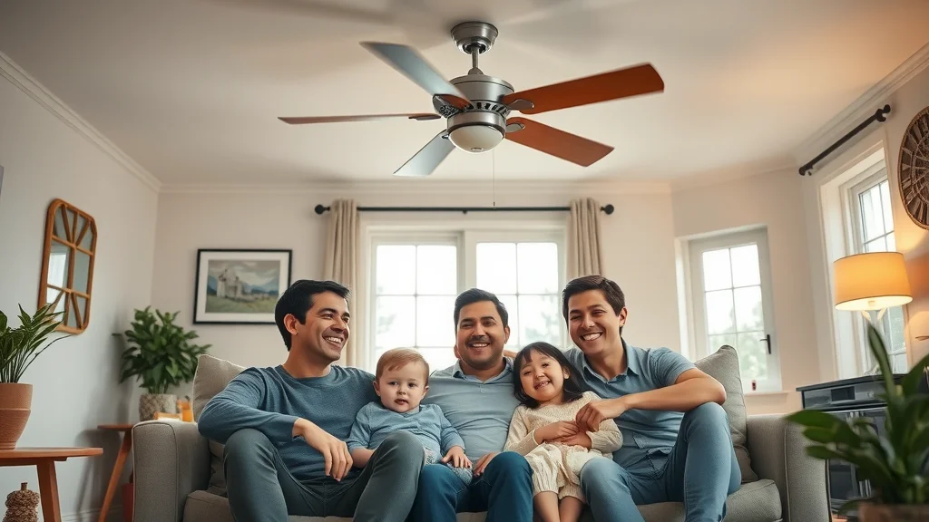 family enjoying comfort from new ceiling fan installed by licensed electrician Mississauga