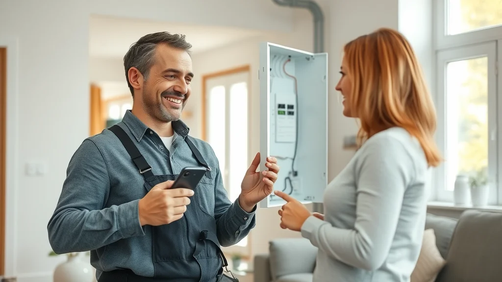 Electrician workspace estimating wiring and rewiring service costs with calculator and digital tablet in Mississauga