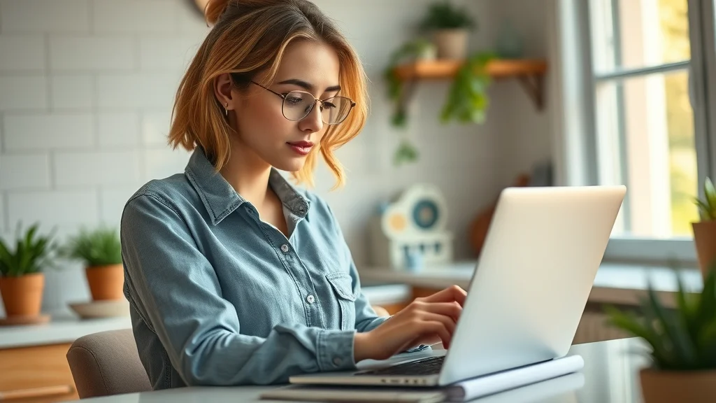 Homeowner researching certified electricians in Mississauga for home wiring and panel upgrades in a tidy kitchen.