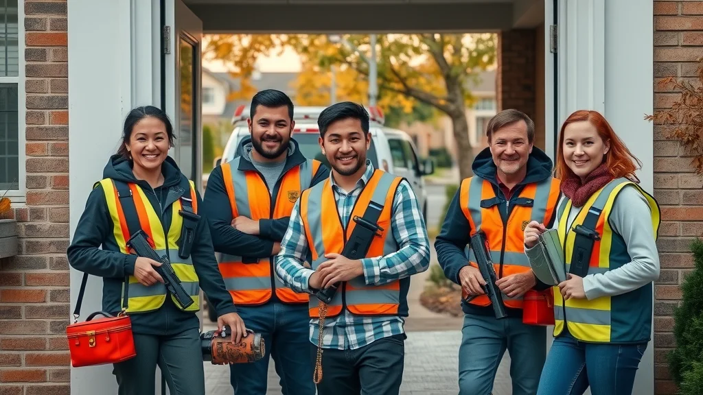 Team of emergency electricians arriving at Mississauga home for power outage repair electrical service.