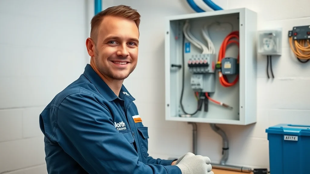 Professional electrician installing modern electrical panel in Mississauga home utility room