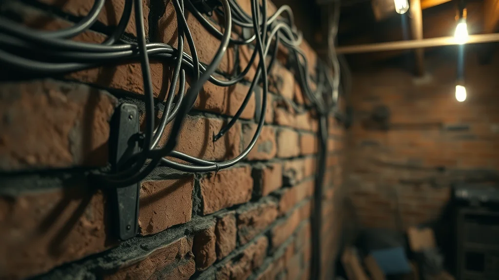Close-up of outdated and frayed electrical wiring in an old Mississauga home basement, highlighting urgent safety hazards.
