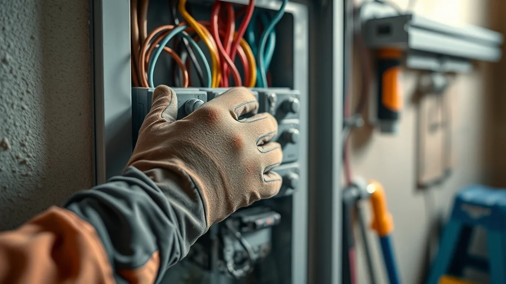 Breaker box with wires being inspected - overloaded circuit and faulty wiring repair in Etobicoke