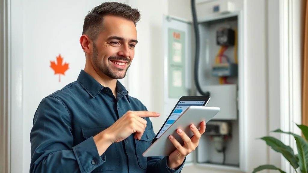 Personable licensed electrician in Toronto answering AFCI breaker FAQs near electrical panel