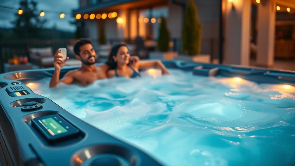 Modern hot tub with smart electrical upgrades and lighting in Etobicoke