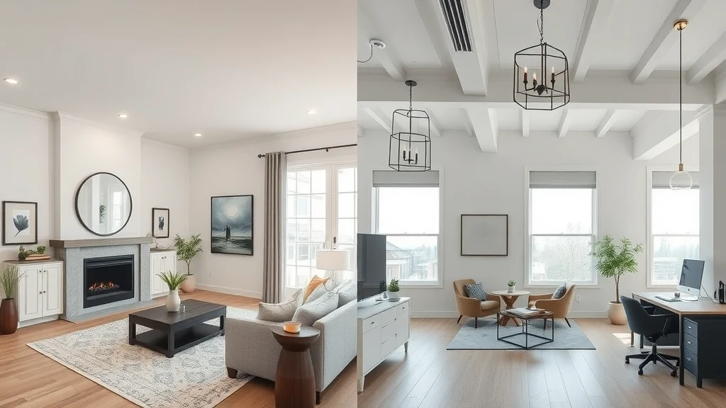 Comparison of residential electrical services in Oakville with commercial electrical services, highlighting different fixture and panel needs