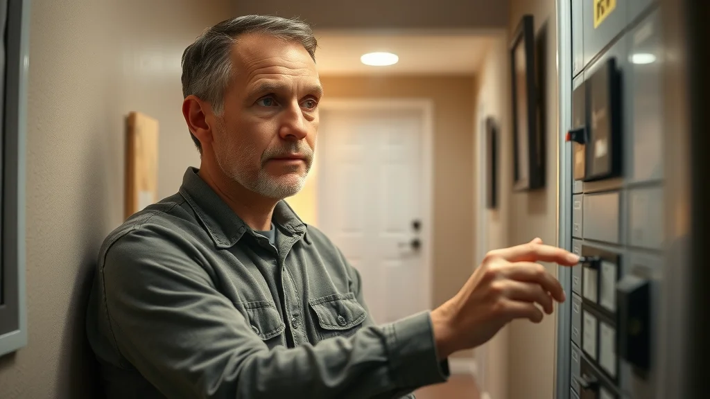 Homeowner checking a circuit breaker panel during electrical inspection Etobicoke