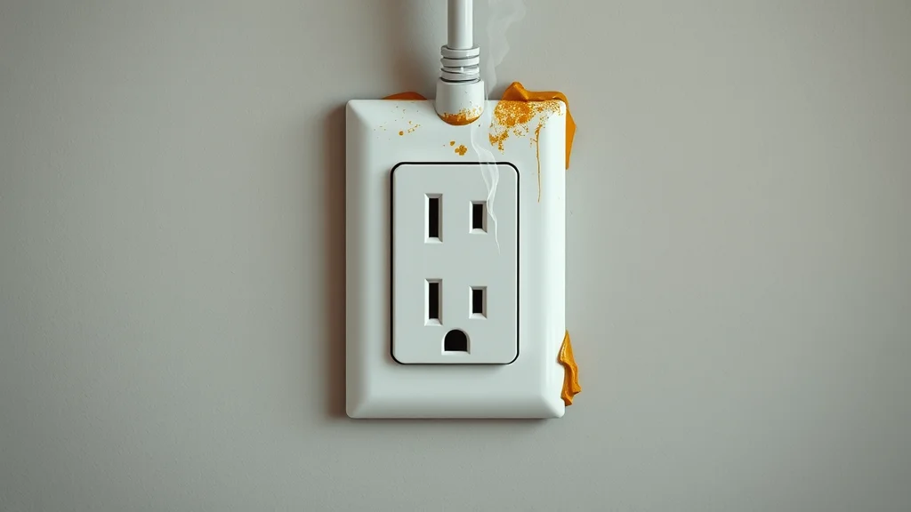 Electrical outlet with faint smoke and discoloration - signs needing electrical repair service in Etobicoke