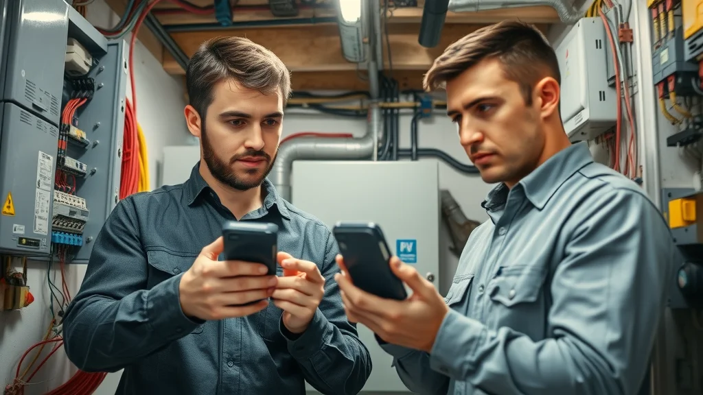 Professional electrician team performing home electrical inspection Etobicoke in a residential basement