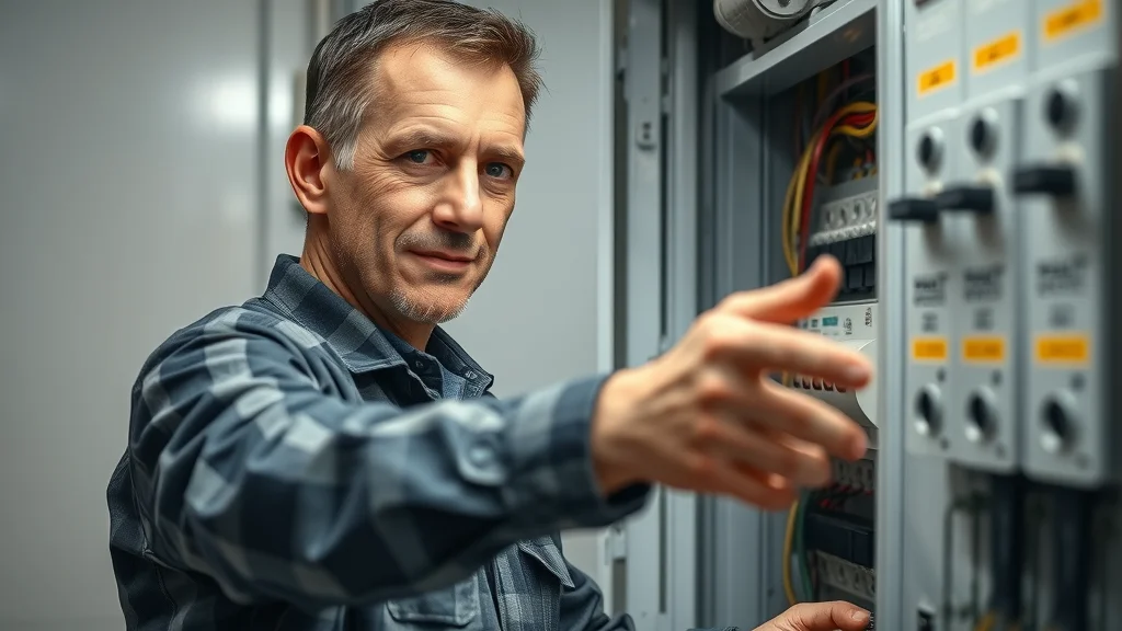 Electrician performing detailed inspection of electrical panel and wires in Oakville for aluminum wiring repair.