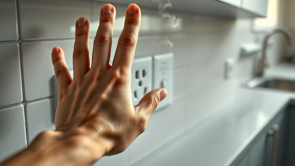 Electrical safety Mississauga home: Hand pulling away from smoking outlet