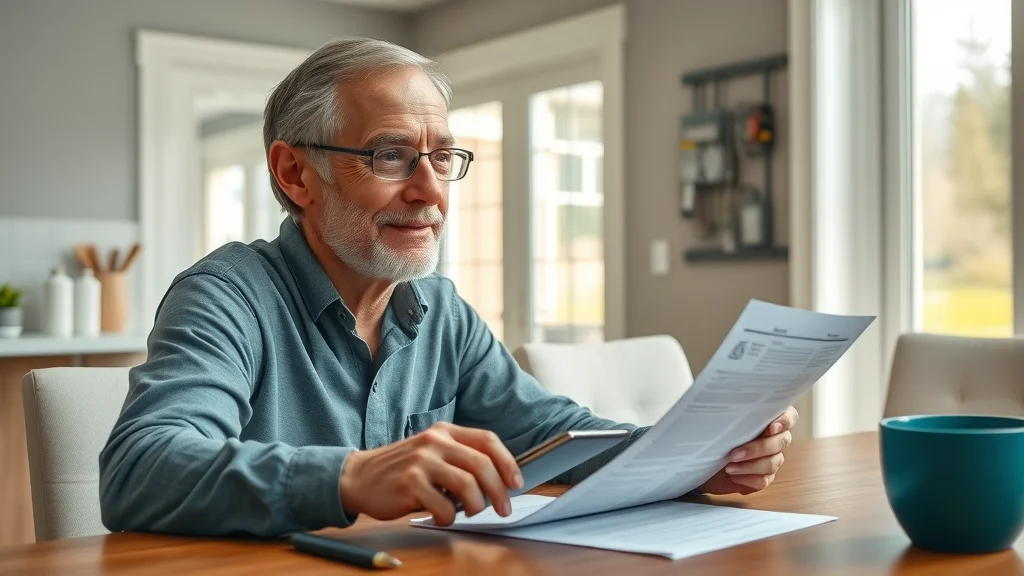 Oakville homeowner reviewing surge protection expenses with calculator and panel paperwork