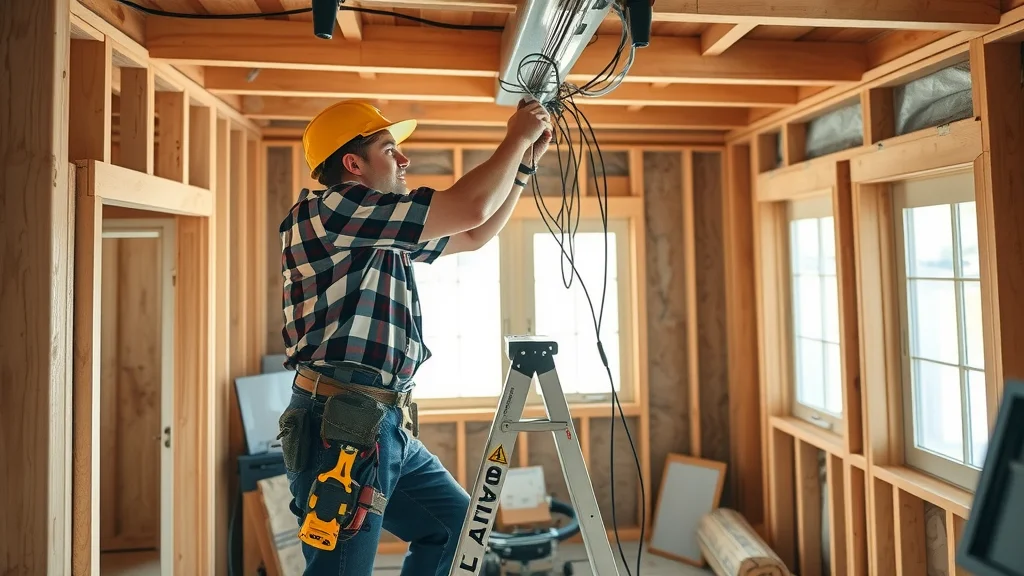 Professional electrician replacing knob and tube wiring in a vintage Oakville home, installing modern electrical wiring during renovation