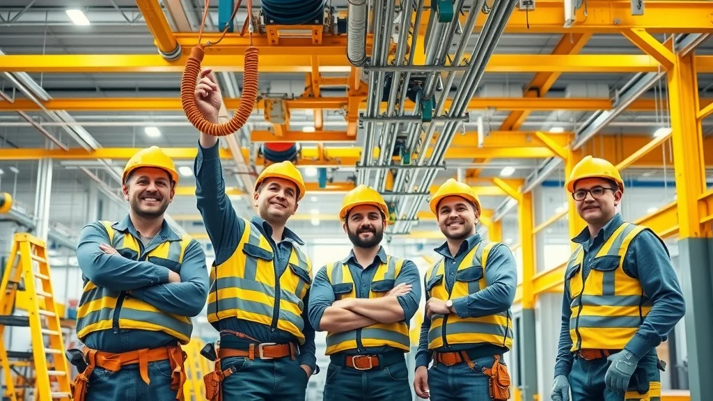 Team of industrial electricians wiring and installing automation, controls, fire alarm systems in Burlington