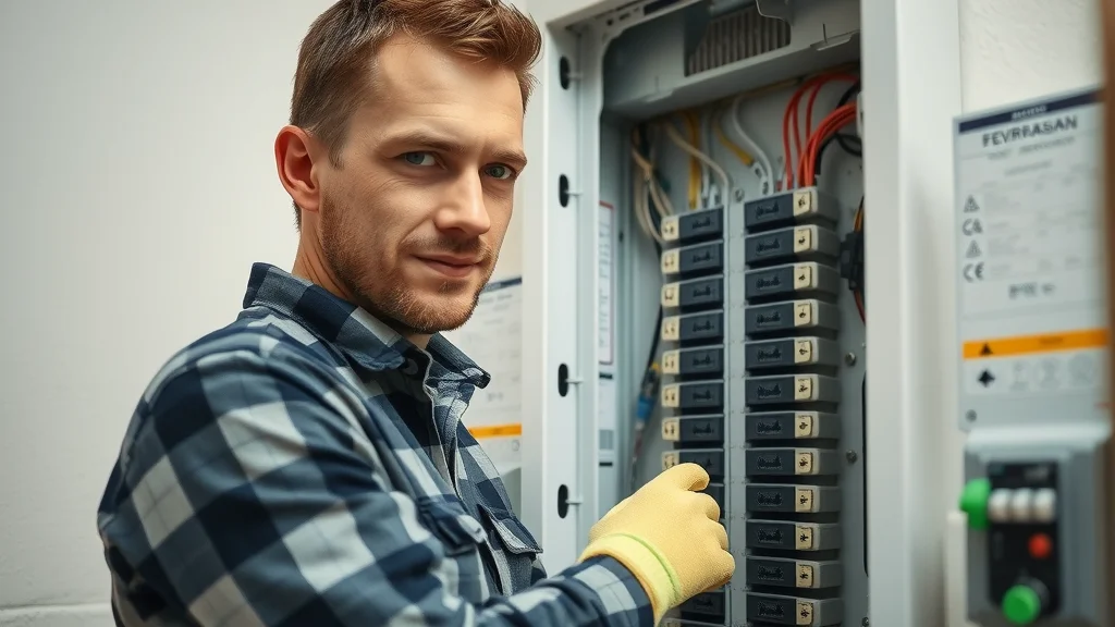 Licensed electrician performing an electrical panel upgrade in Oakville, focusing on code compliance and safety.