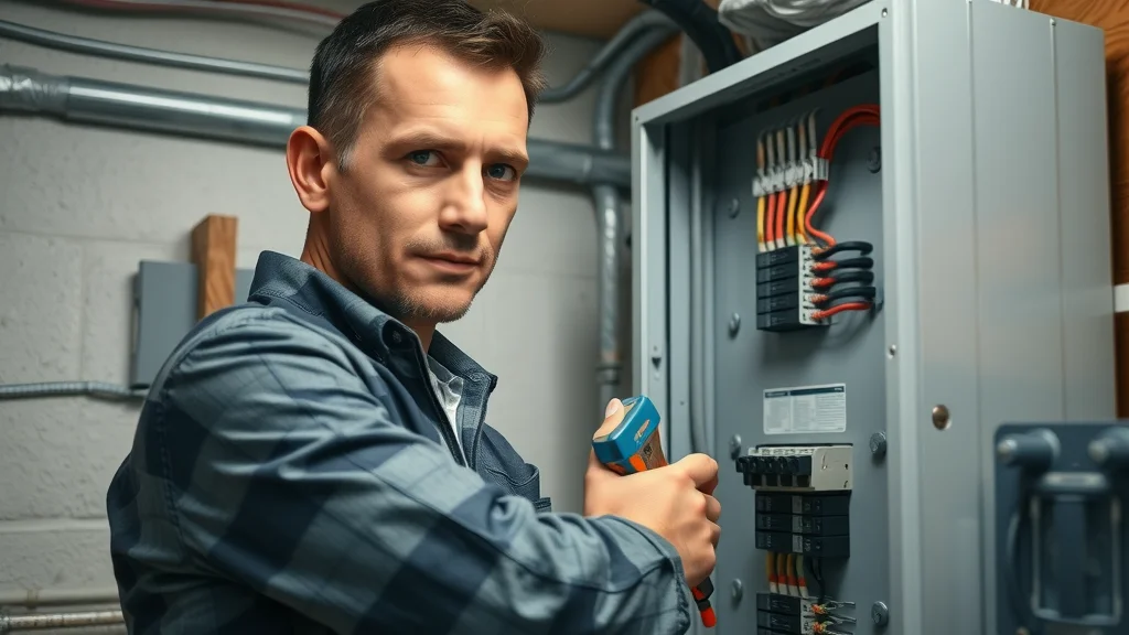 Electrical repairs Mississauga: Electrician replacing circuit breaker in home panel
