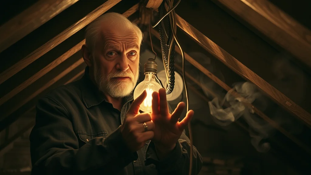 Overloaded and deteriorating knob and tube wiring sparking smoke, fire hazard risk in older home attic, knob and tube wiring safety concerns