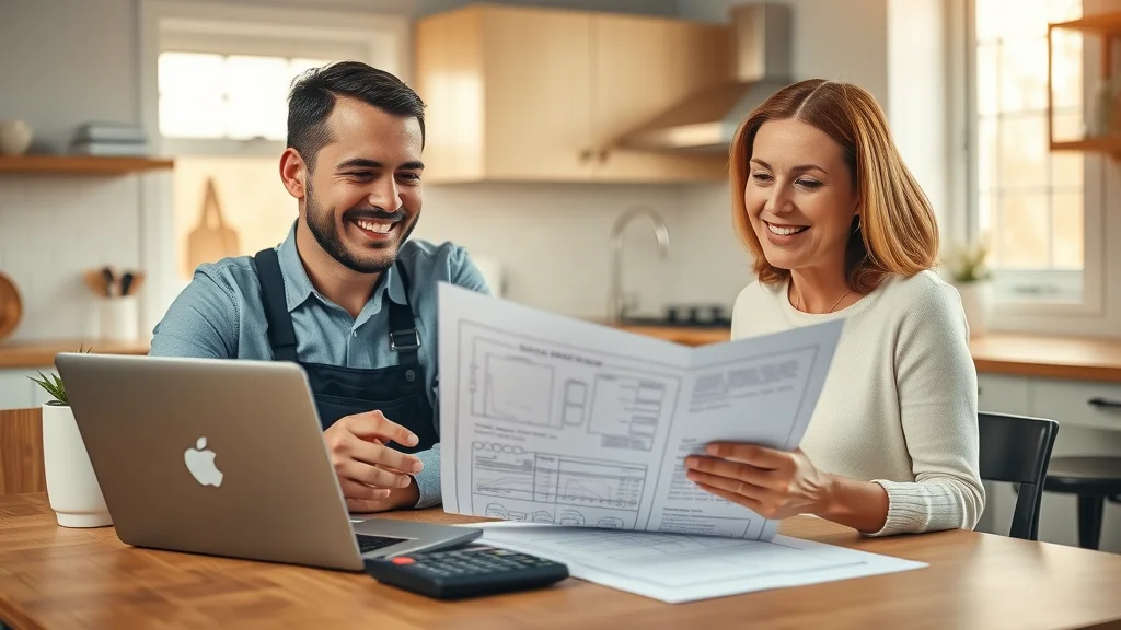 Electrician and homeowner reviewing cost estimate for aluminum wiring replacement