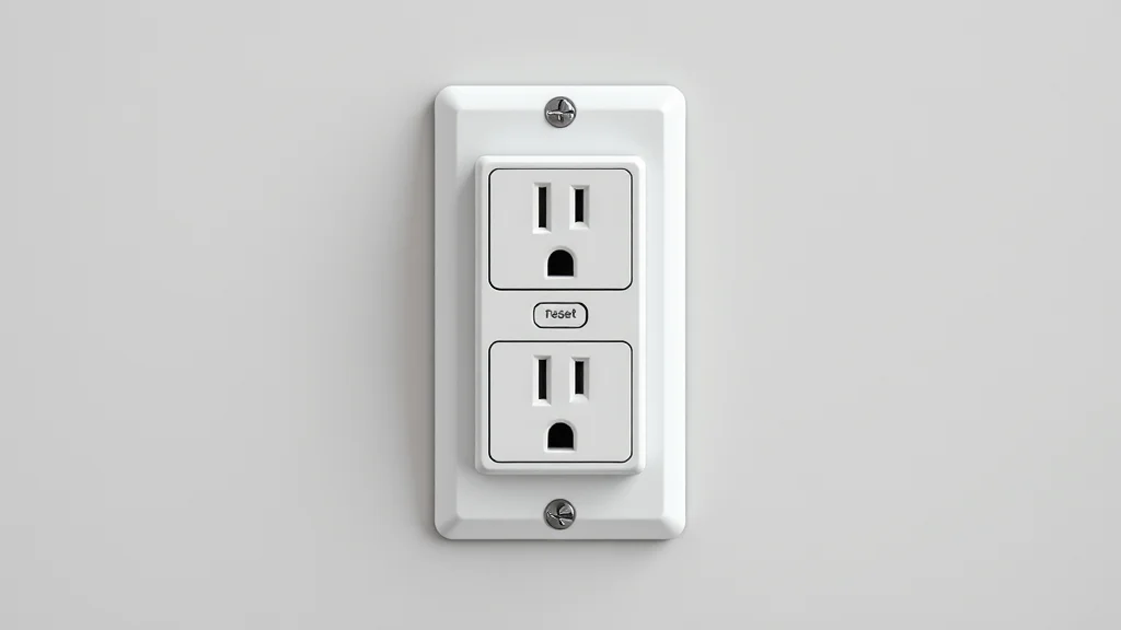 Close-up of modern GFCI outlet with test and reset buttons in an Oakville home