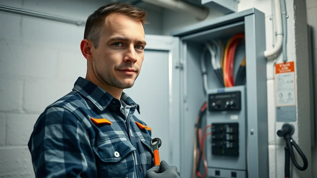 Residential electrician inspecting a modern home electrical panel and breaker box in Etobicoke, crucial for rewiring and cost estimation.