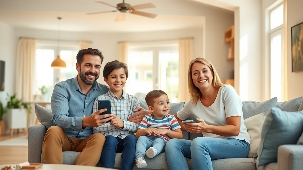Happy family enjoying their modern home after a professional 200 amp electrical panel upgrade
