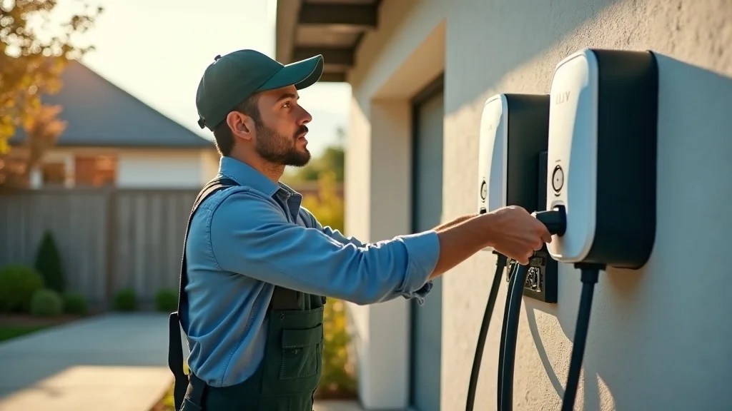 Electrician Etobicoke installing EV charger in suburban driveway, licensed and ESA certified