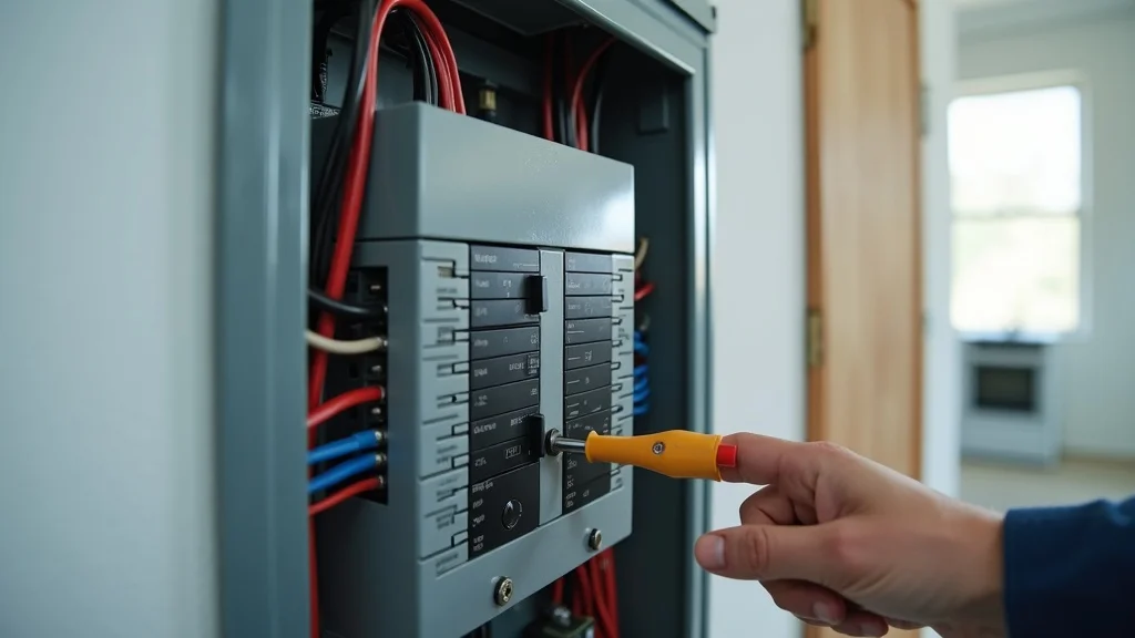 Residential electrical breaker panel inspection for safety hazards and compliance