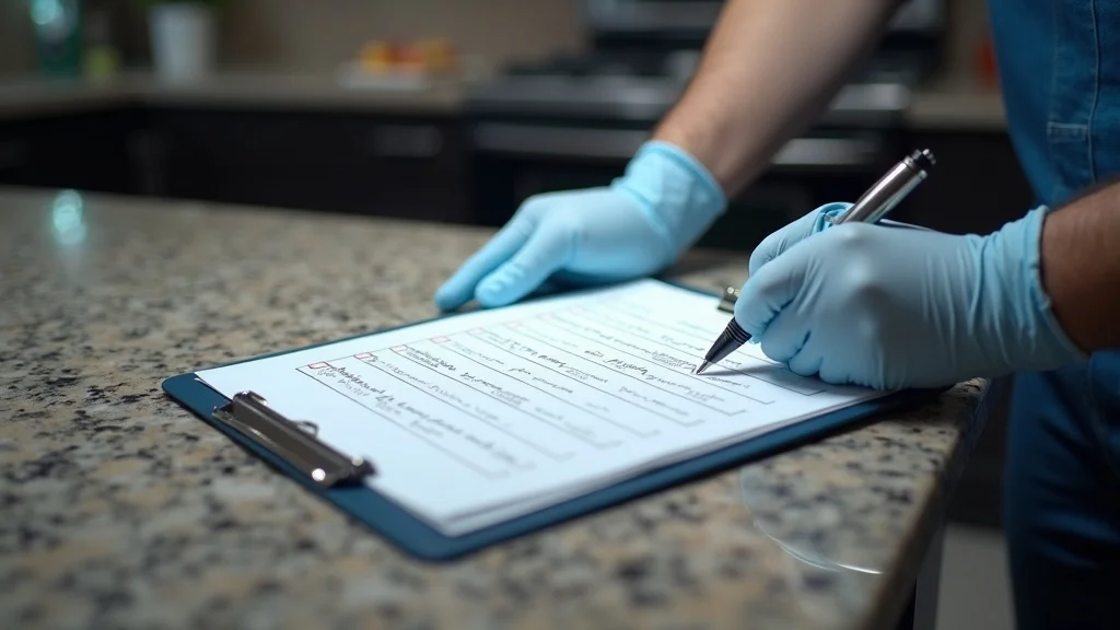 Close-up of detailed electrical safety checklist with checkboxes in Mississauga home
