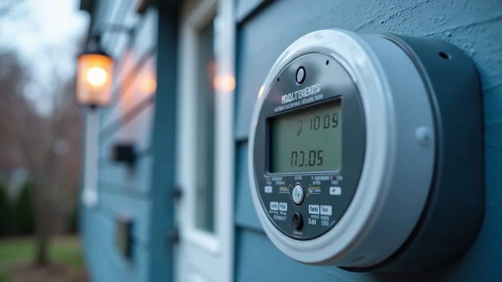 Smart electric meter showing off-peak hours and electricity rates in Mississauga.