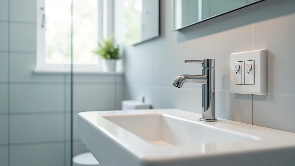 GFCI electrical outlet in a modern Burlington Ontario bathroom